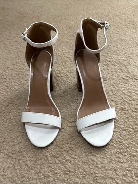 Classic White Ankle-Strap High Heel Sandals
